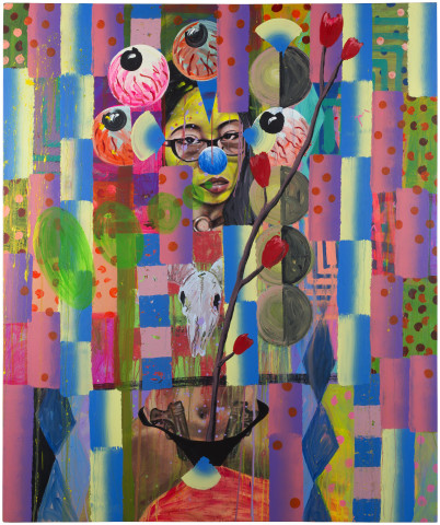 David Griggs It's forbidden to tattoo in eternity, 2017; acrylic on canvas; 183.5 x 152.5 cm; enquire