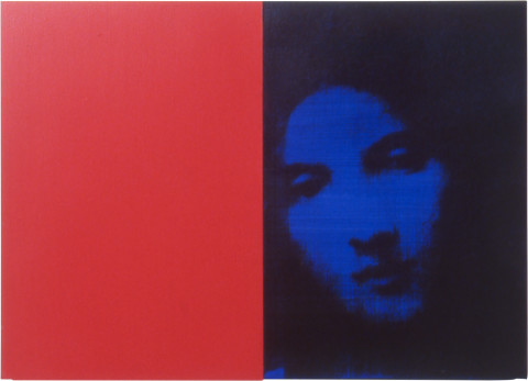 Lindy Lee Neither Choice nor Chance, 1999; photocopy, oil, acrylic and wax on board; 3 panels, 41.5 x 59 cm; enquire