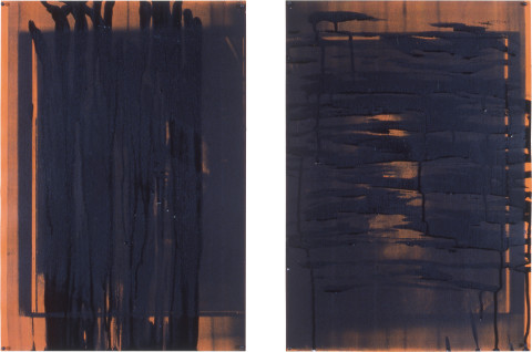 Lindy Lee From An Undeciphered World II, 1990; photocopy and acrylic on stonehenge paper; in 4 parts, each: 42 x 63.5cm; enquire