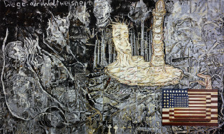 Imants Tillers Our Kiefer, 1988; oilstick, oil, gouache, synthetic polymer paint on 130 canvasboards nos. 16760 - 16889; 280 x 462 cm; enquire