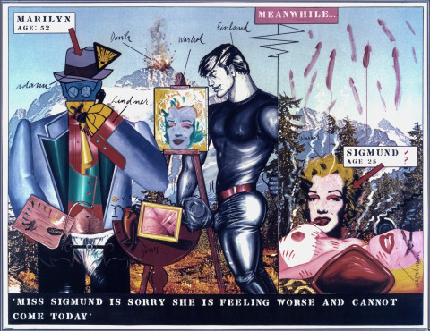 Juan Davila Miss Sigmund, 1981; acrylic and collage on photographic mural; 200 x 263 cm; enquire