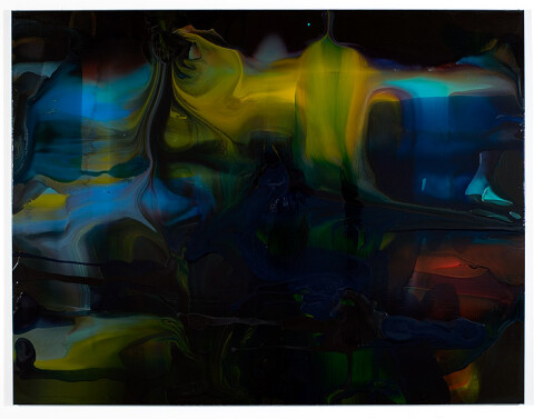 Dale Frank 9. Bloated with dissatisfaction like a Puffer Fish it was all defensive but deadly bluff, 2008; varnish on canvas; 200 x 260 cm; enquire