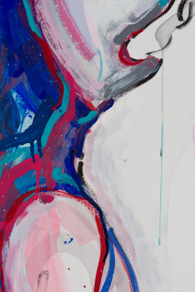 Del Kathryn Barton i give my life - love - heart 2 u (detail), 2021; oil stick, ink and gouache on paper, hand finished frame; 175 x 129 cm; enquire