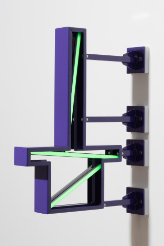 Callum Morton City Lights #14, 2026; steel, 2Pac polyurethane, lights; 82 x 62.5 x 12 cm; more info; enquire