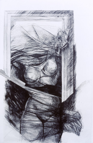 Heather Dorrough Dismembered torso, 1985; charcoal on paper; 229 x 136 cm; enquire