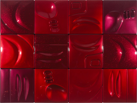Patricia Piccinini Passionate, 2002; ABS plastic and automotive paint; 150 x 200 x 5 cm; 12 panels; enquire