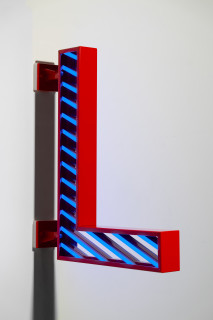 Callum Morton City Lights #1, 2026; steel, 2Pac polyurethane, lights; 90.5 x 79.5 x 12 cm; enquire