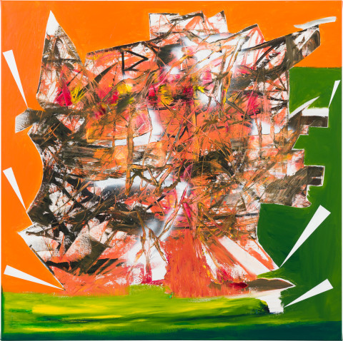 Gareth Sansom Blast, 2024; oil and enamel on linen; 100 x 100 cm; more info; enquire