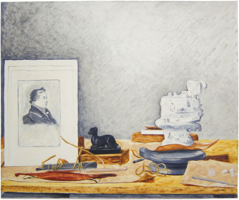 Linda Marrinon Still life with Caroline Williams sculpture, 2002; oil on canvas; 49 x 59 cm; enquire
