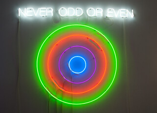 Newell Harry Circle/s in the Round: NEVER ODD OR EVEN, 2010; neon; 135 x 160 x 5 cm; Edition of 5 + AP 2; enquire