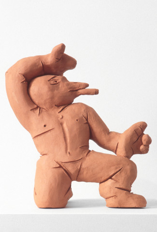 Linda Marrinon Bird with Cigar, 1994; terracotta; 30 cms high; enquire