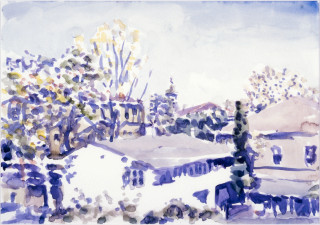 Gunter Christmann Rebusuber Suberebus, 1988; watercolour on Inges paper; 59.5 x 73.5 cm; enquire