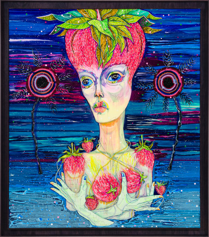 Del Kathryn Barton marry me, 2025; acrylic and oil on French linen; 173 x 153 x 8 cm; more info; enquire