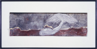 Richard Goodwin From Figure in Landscape Series, 1987; chalk, graphite, silicon and cloth on masonite; 50 x 100 cm; enquire