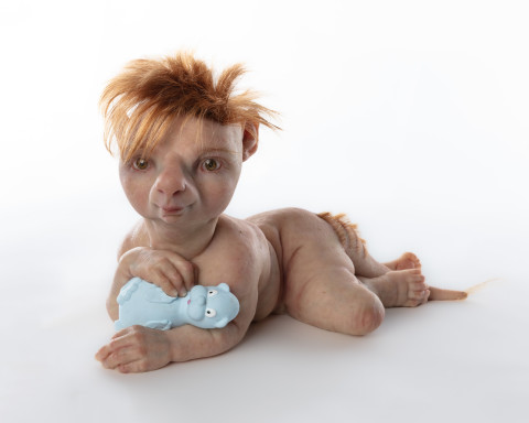 Patricia Piccinini The Protege, 2023; silicone, fibreglass, hair; enquire
