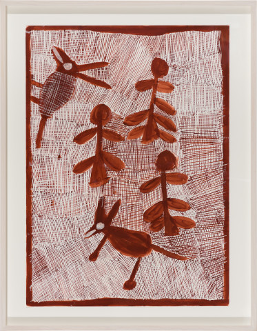 Nyapanyapa Yunupiŋu Waṯu, 2015; 4686K; natural ochre on paper; 89.5 x 69.5 cm; more info; enquire