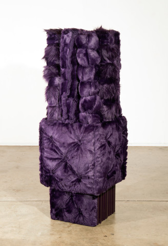 Kathy Temin Purple Garden, 2015; Synthetic fur, steel, synthetic filling; 194 x 60 x 60 cm; enquire