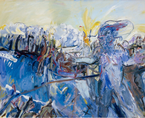 Kevin Connor Figure on the Storey Bridge (Brisbane), 1984; oil on Belgian linen; 122 x 152 cm; enquire
