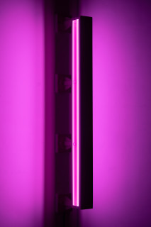Callum Morton City Lights #12, 2026; steel, powder coating, lights; 130 x 24.5 x 12 cm; enquire