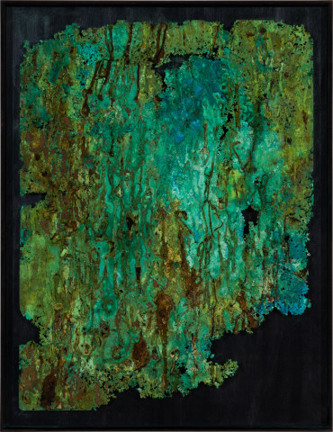 Kirtika Kain copper medium II, 2025; etched copper, cotton, tar and wax; 80 x 60 cm; more info; enquire