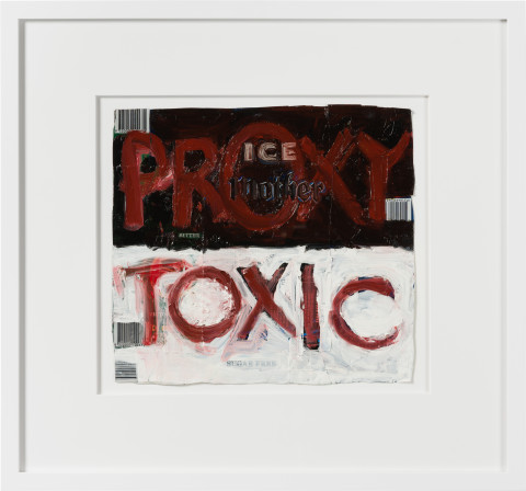 Fiona Hall proxy toxic, 2020; oil paint on aluminium drink cans; 54 x 58 cm; enquire