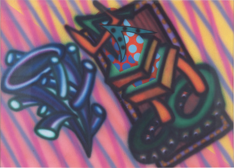 Howard Arkley Lophophora, 1984; synthetic polymer on rag paper; 77 x 107 cm; enquire
