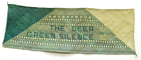 Newell Harry untitled (The Deep Green Silence), 2007; from the series gift mat; Pandanus and dye; 68.5 x 197.5 cm; irregular; enquire