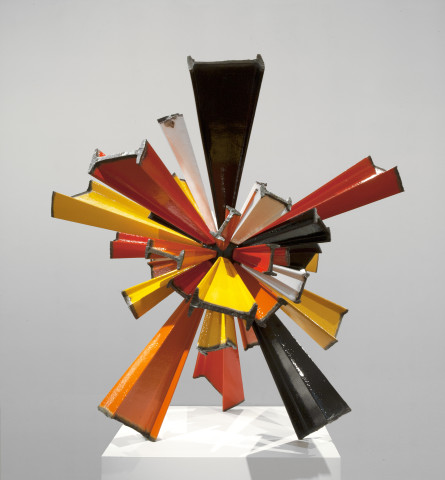 James Angus I-beam Sunburst, 2012; steel, enamel paint; 120 x 120 x 120 cm; 250kg; Edition of 2; enquire
