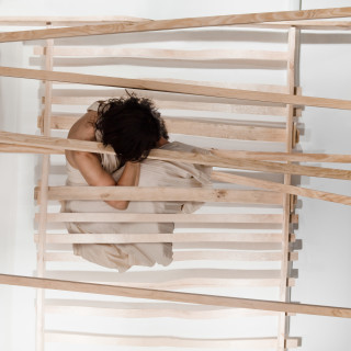 Julie Rrap Escape Artist: Castaway  5, 2009; Digital print on archival rag paper; 120 x 120 cm; Edition of 5 + AP 2; enquire