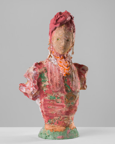 Linda Marrinon Woman with coral earrings, 2020; plaster, foam; 48 x 29 x 25 cm; more info; enquire