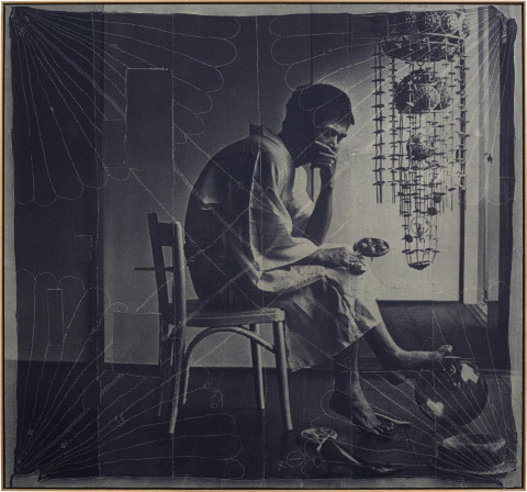 David Noonan Untitled, 2015; silkscreen on linen collage; 214 x 229 cm; enquire