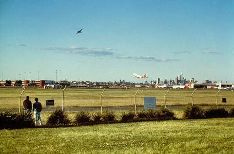 Anne Zahalka Untitled No.2 (airport), 1993; duratan, acrylic, melamine box, neon tubes; 156 x 166 cm; Edition of 3; enquire