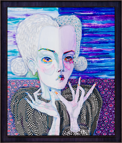 Del Kathryn Barton what we find healed, 2025; acrylic on French linen; 132.5 x 113 x 8 cm; more info; enquire