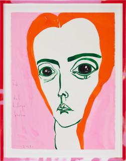 Del Kathryn Barton i tink, 2019; gouache on paper, hand finished frame; 87 x 67.5 cm; enquire