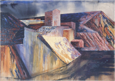 Mandy Martin Landscape Prothesis 1, 1985; oil on canvas; 170 x 240 cm; enquire