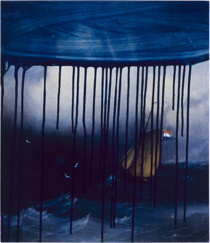 Mark Titmarsh Where The Wind Bites Keenest (Part IV), 1989; acrylic and ink on canvas; 52 x 44.5 cm; enquire
