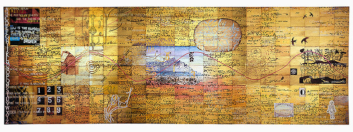 Imants Tillers Lacrimae Rerum (for Dzidra), 2007; acrylic, gouache on 288 canvasboards nos. 80293 - 80580; 304.8 x 914.4 cm; enquire