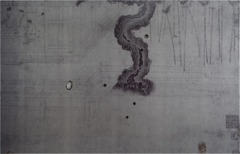 Lindy Lee Simple Hearted Flowers, 2012; black mild steel and fire; 120 x 189 cm; enquire