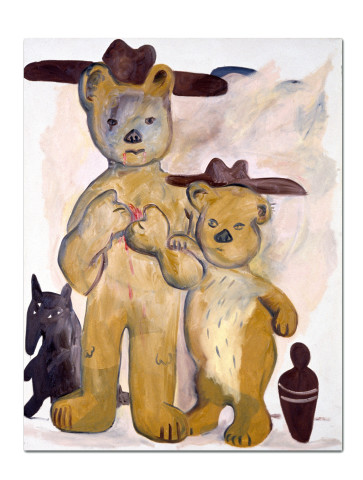 Linda Marrinon 2 Bears With 2 Hats, 1990; oil on canvas; 137 x 106.5 cm; enquire
