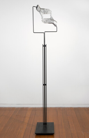 Julie Rrap Instrument: Framing, 2015; cast aluminium and steel; 175 x 35 x 35 cm; Edition of 5 + AP 1; enquire
