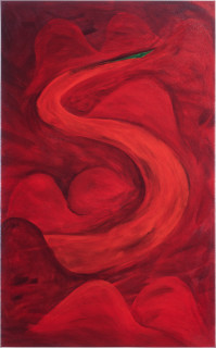 Linda Jackson Desert River, 1998; acrylic on canvas; 120 x 75 cm; enquire