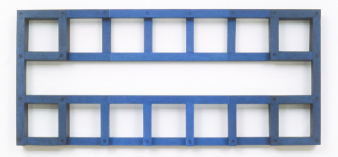 Hilarie Mais Sigh, 1990; oil paint on timber; 50 x 114 x 6 cm; enquire