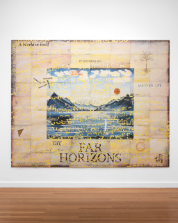 Imants Tillers Somewhere Else, 2025; synthetic polymer paint, gouache on 72 canvasboards, nos. 116907-116978; 228.6 x 284.5 cm; enquire