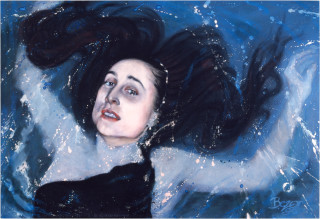 Annette Bezor Head Above Water II, 1986; pastel and gouache on paper; 123.5 x 90 cm; enquire