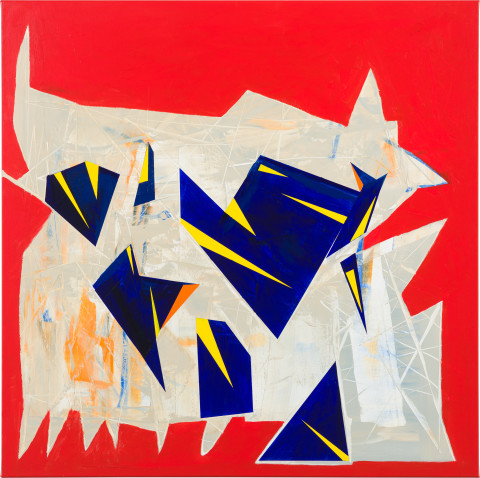 Gareth Sansom Shards, 2024; oil and enamel on linen; 100 x 100 cm; more info; enquire