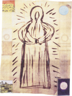 Geoff Lowe Spirit, 1992; laserprint, watercolour, synthetic polymer paint on various papers; 212 x 160 cm; enquire