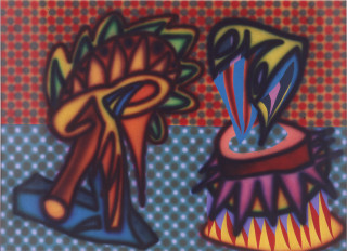Howard Arkley Conophytums, 1984; synthetic polymer on rag paper; 77 x 107 cm; enquire