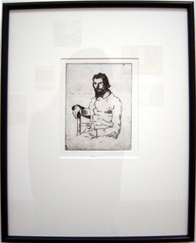 Linda Marrinon Portrait of Charles Meryon after Felix Bacquemond, 2003; drypoint etching; 39.5 x 32 cm; (framed), non-editioned; enquire