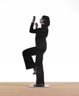 David Noonan Untitled, 2008; Figure H; screen printed jute, plywood, metal stand; 176 x 59 x 5.5 cm; Edition of 2 + AP 1; enquire