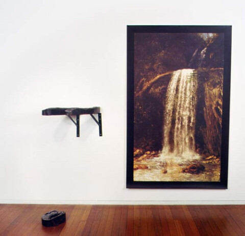 Julie Rrap Untitled (after Courbet�s �The Source�), 2002; from the series Fleshed Out; 3 bronze pieces, Vutek print, solvent pigment inks on canvas; 225 x 163 cm; 3 bronze pieces print dimensions: 209.5 x 135cm; Edition of 3; enquire